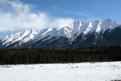 21 Mount Daer and Mount Harkin From Highway 93 On Drive From Castle Junction To Radium In Winter
